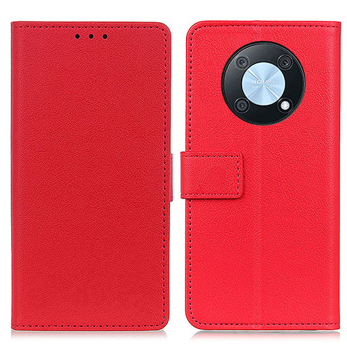 Leather Case Stands Flip Cover Holder M08L for Huawei Enjoy 50 Pro Red