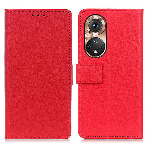 Leather Case Stands Flip Cover Holder M08L for Huawei Honor 50 5G Red