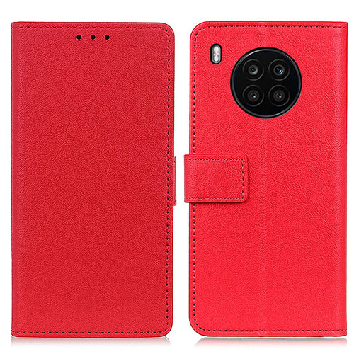 Leather Case Stands Flip Cover Holder M08L for Huawei Honor 50 Lite Red