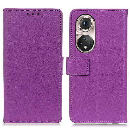 Leather Case Stands Flip Cover Holder M08L for Huawei Honor 50 Pro 5G Purple