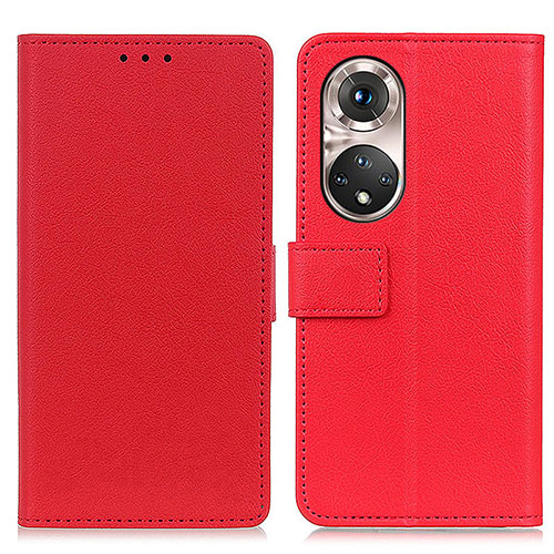 Leather Case Stands Flip Cover Holder M08L for Huawei Honor 50 Pro 5G Red