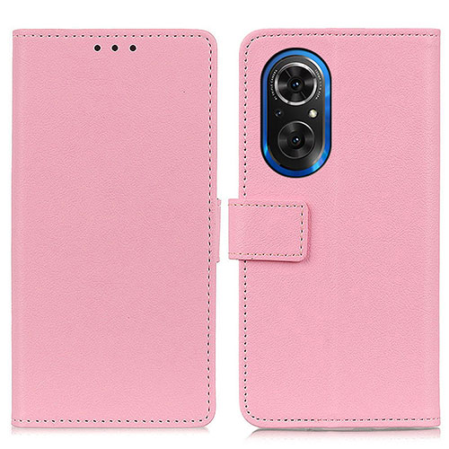 Leather Case Stands Flip Cover Holder M08L for Huawei Honor 50 SE 5G Pink