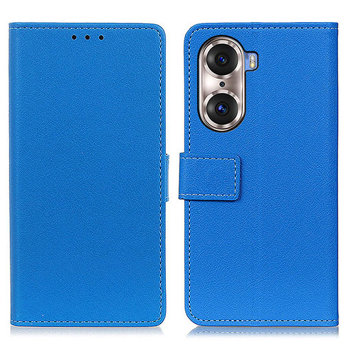 Leather Case Stands Flip Cover Holder M08L for Huawei Honor 60 5G Blue