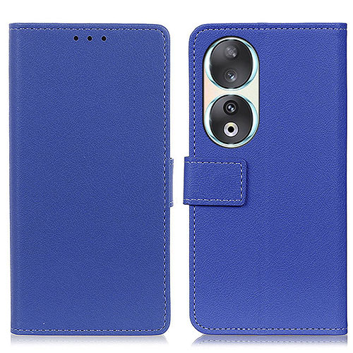 Leather Case Stands Flip Cover Holder M08L for Huawei Honor 90 5G Blue