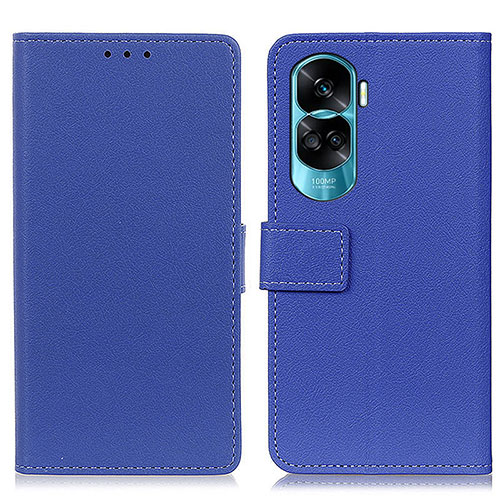 Leather Case Stands Flip Cover Holder M08L for Huawei Honor 90 Lite 5G Blue