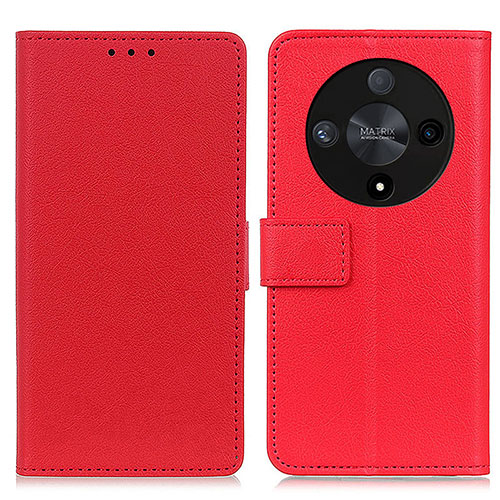 Leather Case Stands Flip Cover Holder M08L for Huawei Honor X9b 5G Red