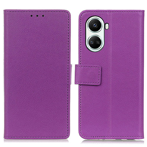 Leather Case Stands Flip Cover Holder M08L for Huawei Nova 10 SE Purple