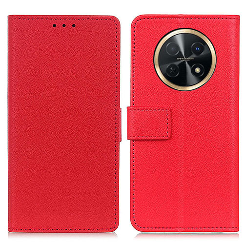 Leather Case Stands Flip Cover Holder M08L for Huawei Nova Y91 Red