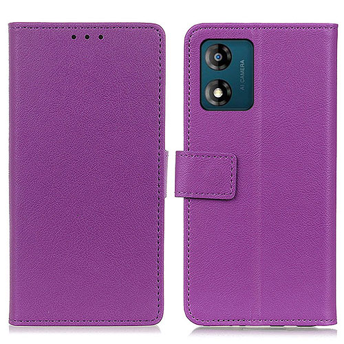 Leather Case Stands Flip Cover Holder M08L for Motorola Moto E13 Purple