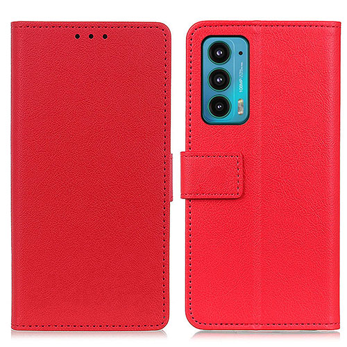 Leather Case Stands Flip Cover Holder M08L for Motorola Moto Edge 20 5G Red