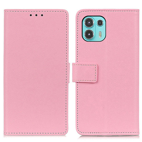 Leather Case Stands Flip Cover Holder M08L for Motorola Moto Edge 20 Lite 5G Pink