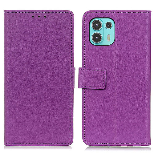 Leather Case Stands Flip Cover Holder M08L for Motorola Moto Edge 20 Lite 5G Purple