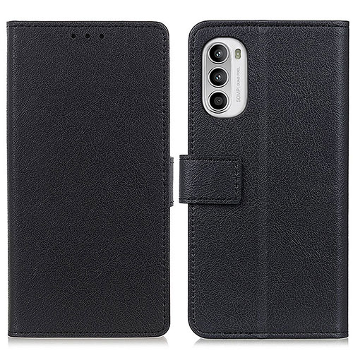 Leather Case Stands Flip Cover Holder M08L for Motorola Moto Edge (2022) 5G Black