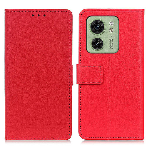 Leather Case Stands Flip Cover Holder M08L for Motorola Moto Edge (2023) 5G Red