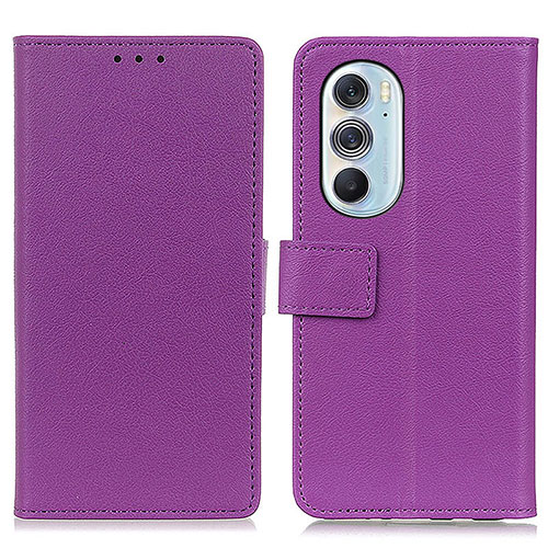 Leather Case Stands Flip Cover Holder M08L for Motorola Moto Edge 30 Pro 5G Purple