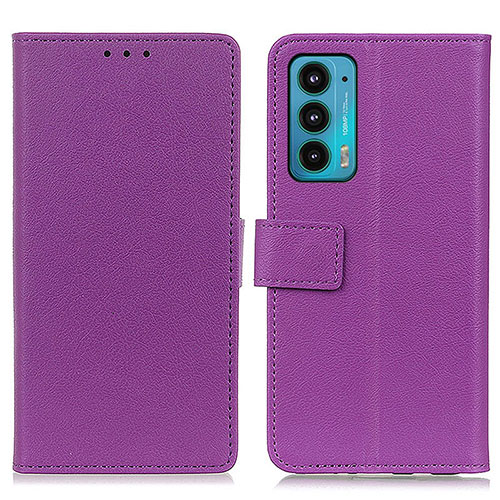 Leather Case Stands Flip Cover Holder M08L for Motorola Moto Edge Lite 5G Purple