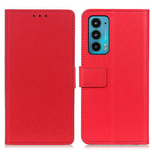 Leather Case Stands Flip Cover Holder M08L for Motorola Moto Edge Lite 5G Red