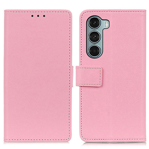 Leather Case Stands Flip Cover Holder M08L for Motorola Moto Edge S30 5G Pink