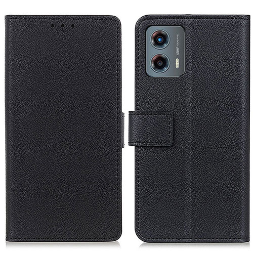 Leather Case Stands Flip Cover Holder M08L for Motorola Moto G 5G (2023) Black