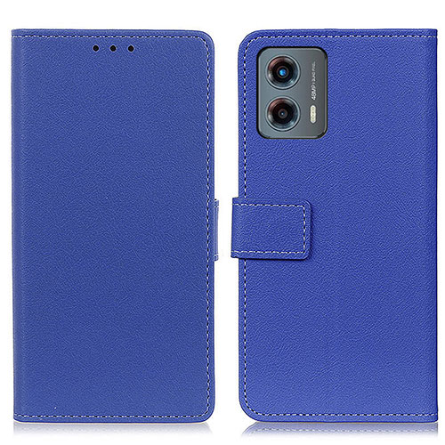 Leather Case Stands Flip Cover Holder M08L for Motorola Moto G 5G (2023) Blue