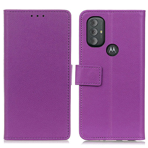 Leather Case Stands Flip Cover Holder M08L for Motorola Moto G Play (2023) Purple