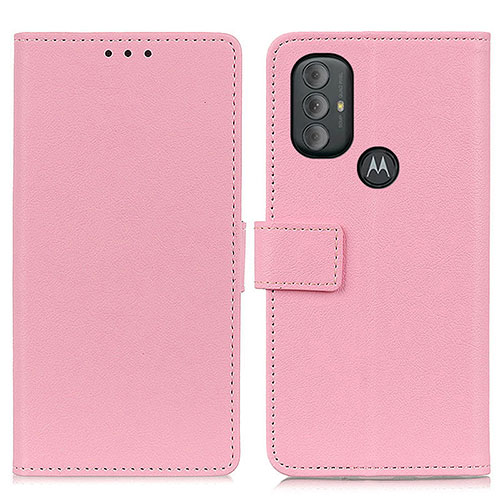 Leather Case Stands Flip Cover Holder M08L for Motorola Moto G Power (2022) Pink