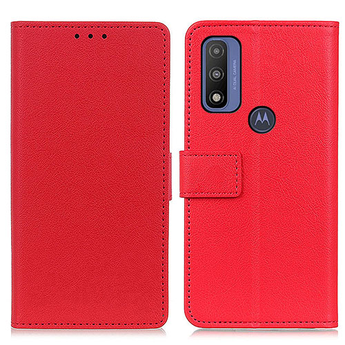 Leather Case Stands Flip Cover Holder M08L for Motorola Moto G Pure Red