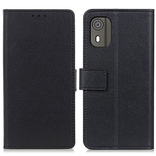 Leather Case Stands Flip Cover Holder M08L for Nokia C02 Black