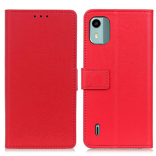 Leather Case Stands Flip Cover Holder M08L for Nokia C12 Plus Red