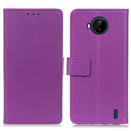 Leather Case Stands Flip Cover Holder M08L for Nokia C20 Plus Purple