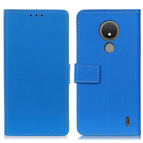 Leather Case Stands Flip Cover Holder M08L for Nokia C21 Blue