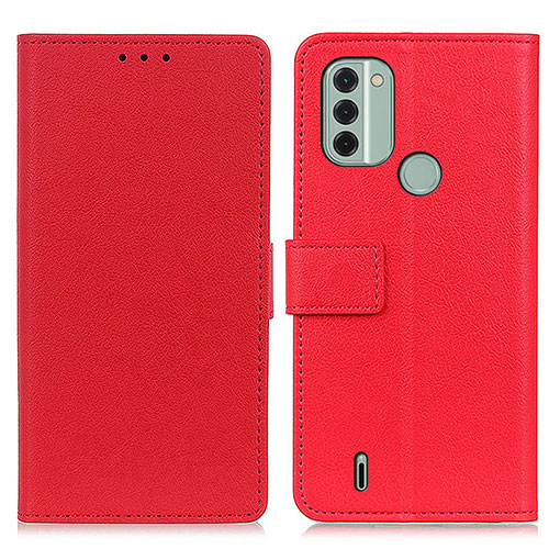 Leather Case Stands Flip Cover Holder M08L for Nokia C31 Red