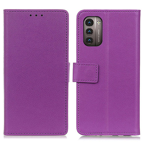 Leather Case Stands Flip Cover Holder M08L for Nokia G11 Purple