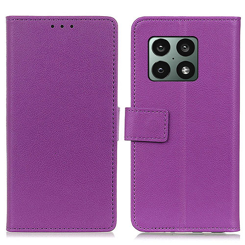 Leather Case Stands Flip Cover Holder M08L for OnePlus 10 Pro 5G Purple