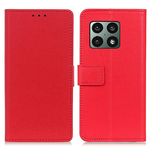 Leather Case Stands Flip Cover Holder M08L for OnePlus 10 Pro 5G Red