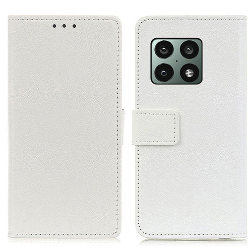 Leather Case Stands Flip Cover Holder M08L for OnePlus 10 Pro 5G White