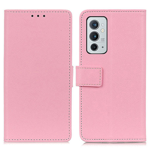 Leather Case Stands Flip Cover Holder M08L for OnePlus 9RT 5G Pink