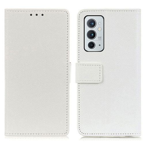 Leather Case Stands Flip Cover Holder M08L for OnePlus 9RT 5G White