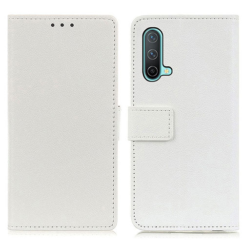 Leather Case Stands Flip Cover Holder M08L for OnePlus Nord CE 5G White