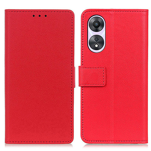 Leather Case Stands Flip Cover Holder M08L for Oppo A38 Red