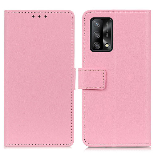 Leather Case Stands Flip Cover Holder M08L for Oppo A74 4G Pink