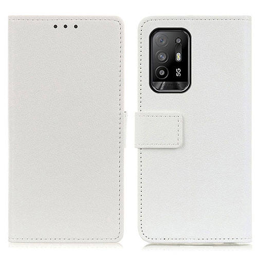 Leather Case Stands Flip Cover Holder M08L for Oppo A94 5G White