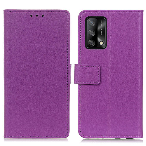 Leather Case Stands Flip Cover Holder M08L for Oppo F19 Purple