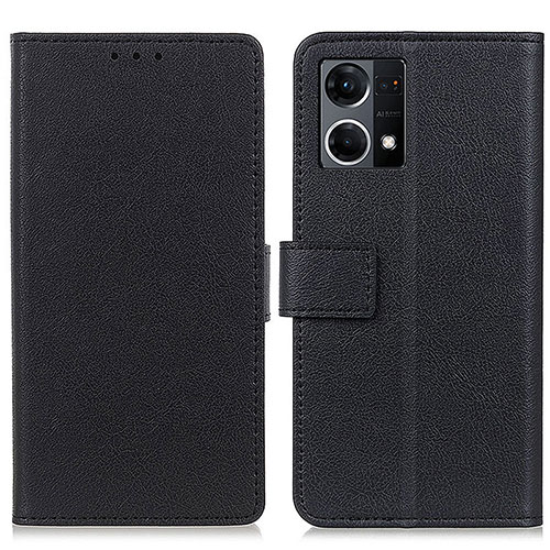 Leather Case Stands Flip Cover Holder M08L for Oppo F21 Pro 4G Black