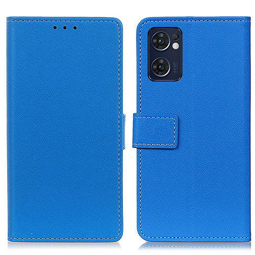 Leather Case Stands Flip Cover Holder M08L for Oppo Find X5 Lite 5G Blue