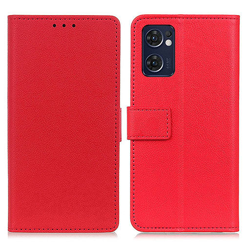 Leather Case Stands Flip Cover Holder M08L for Oppo Find X5 Lite 5G Red