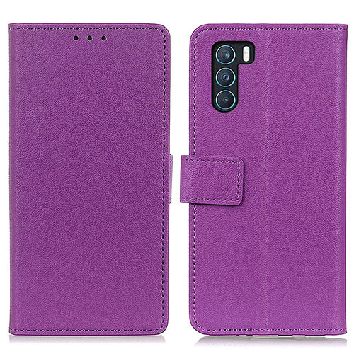 Leather Case Stands Flip Cover Holder M08L for Oppo K9 Pro 5G Purple