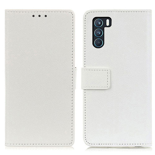 Leather Case Stands Flip Cover Holder M08L for Oppo K9 Pro 5G White