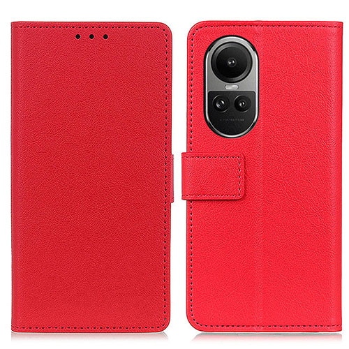 Leather Case Stands Flip Cover Holder M08L for Oppo Reno10 5G Red