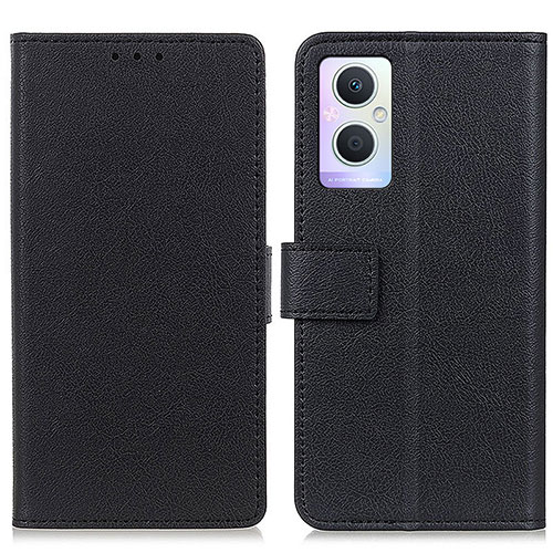 Leather Case Stands Flip Cover Holder M08L for Oppo Reno7 Z 5G Black